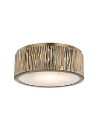 Crispin Small Led Flush Mount in Aged Brass.